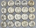 Lot of 20 (Half Roll) 1946-D Washington Silver Quarters BU Details