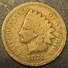 1874 Indian Head Penny Cent - READ DESCRIPTION #74H