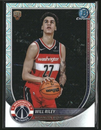 Will Riley 2025-26 Bowman #BCV-21 Rookie Chrome Mojo Refractors Wizards