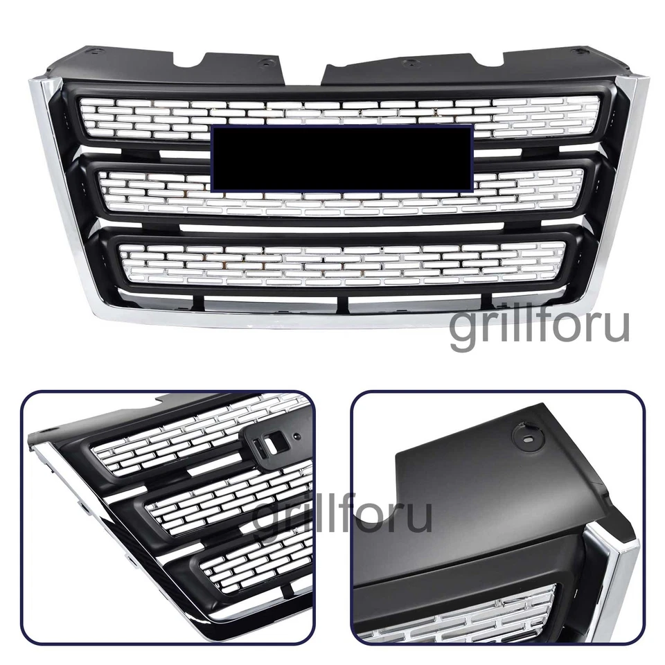 Conjunto de parrilla de parachoques delantero cromado para GMC Terrain SL SLE SLT 2010-2015 Foto 2 de 4