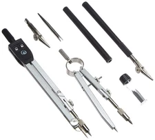 Herlitz Compass Set - Black (7 Pieces) Zirkel