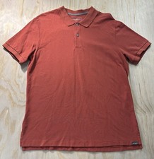 Eddie Bauer Travex Mens Polo Shirt Large L Maroon Red Short Sleeve Trail Travel