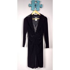 Vintage Tadashi Shoji Black Velvet Midi-Dress Size Medium US XL (UK)