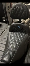 Blue stitched Saddleman Extended Road sofa seat backrest 24’/25’ Harley