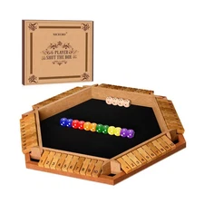 Nicecho 2-6 Players Shut The Box Dice Game, Wooden Board Table Math... Fast Ship