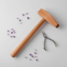 Wooden Shaping Hammer Cylindrical Handle Workshop Tool for Jewelers