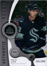2021-22 SP Game Used R-24 Kole Lind Auhentic Rookies /999 Seattle Kraken