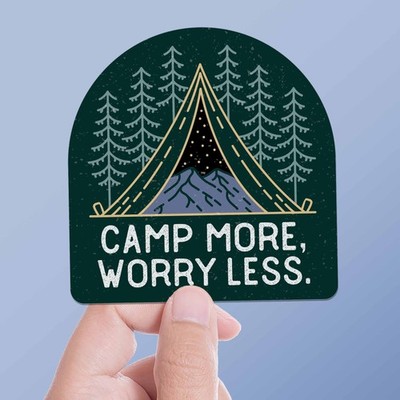 Camp More, Worry Less Tent Sticker
