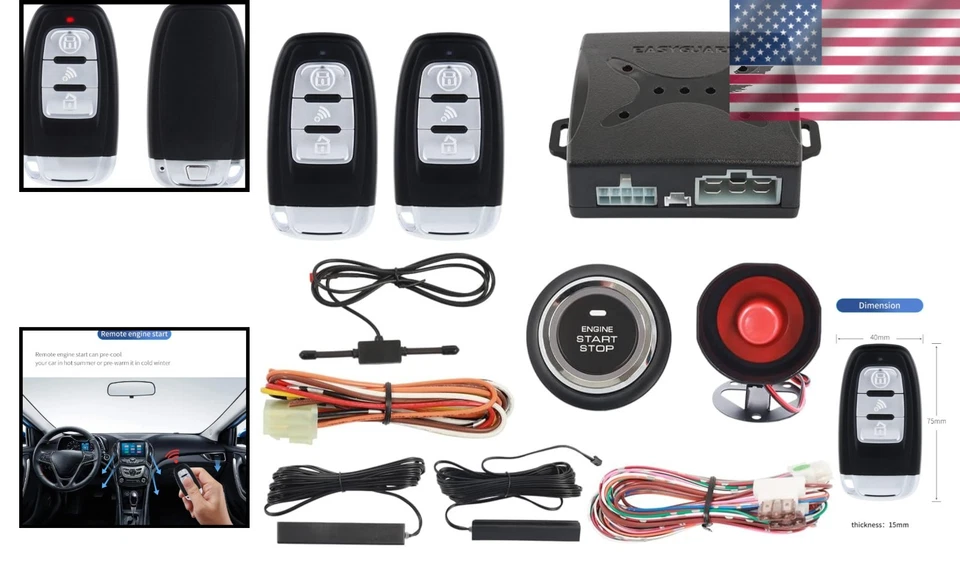 Compact Keyless Go System with Remote Engine Start & Trunk Release - 6ft Range - Image 2 of 4