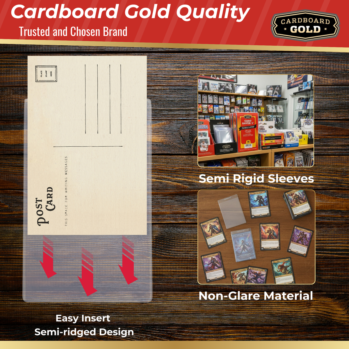 Card Saver 4 - 1000ct Semi-Rigid Card Holders 4 1/2 x 7 1/8 Size