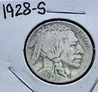 1928-S San Francisco Mint Buffalo Nickel F/VF