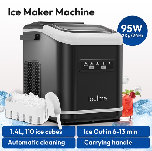 Ice Maker Machine Countertop 2 Sizes Self-Cleaning Ice Cube Maker 6 Min Fast Ice