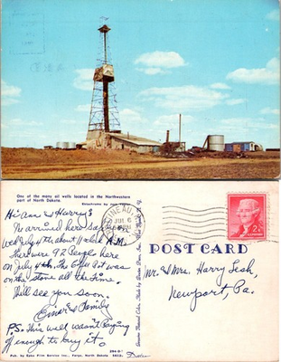 #ad #ad North Dakota Oil Well Postcard with Postmark $8.84
