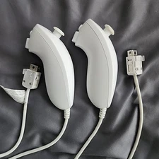 Lot Of 2 Official Nintendo Wii Nunchuck Remote OEM Controllers