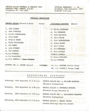 Crystal Palace Reserves v Birmingham City (Combination) 1970/1971