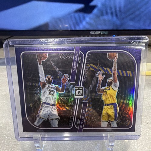 Anthony Davis / LeBron James  [Purple] #1 2023 Donruss Optic Optical Illusions card