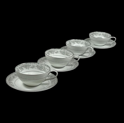 Noritake China BELMONT 5609 Coffee / Tea Cups & Saucers - Set of 4 - EXCELLENT