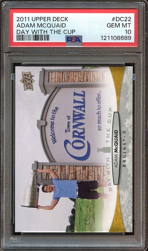 Adam McQuaid #DC22 Hockey Cards 2011 Upper Deck Day With the Cup trading card — raw and PSA graded price guide