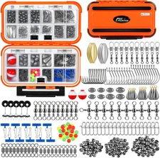PLUSINNO 253/387Pcs Fishing Gear Accessories Kit, Fishing Tackle Box with Tackle