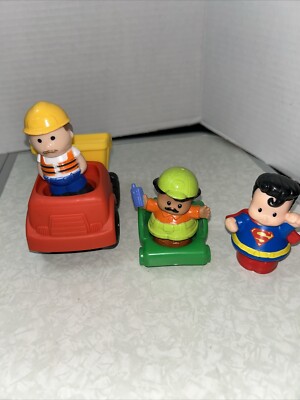 3 Little People Figures With Dump truck And Wheelchair A7