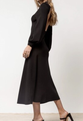 bohme black dress Maddox Midi Dress in Black