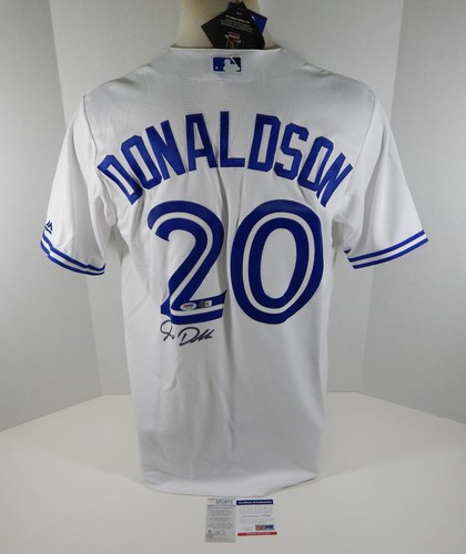 Camiseta deportiva blanca firmada réplica de Josh Donaldson #27 Toronto Blue Jays L automática PSA/DNA - Imagen 1 de 6