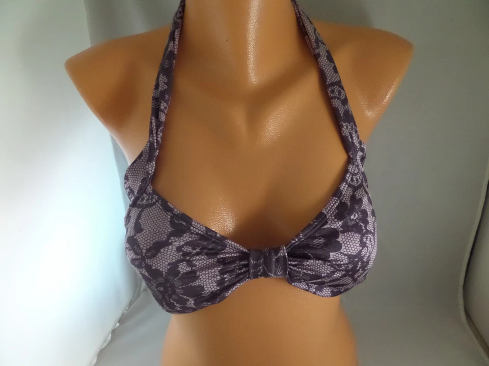 NWT Bettie Page Pink Lace Bikini Top Size 6 Sexy Hot Pin Up Retro Rockabilly - Image 3 of 4