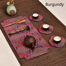 1 Kit Tovaglia Cinese Runner da Tavolo Teiera Tazza Tappetino Caffè Tovaglietta Arte