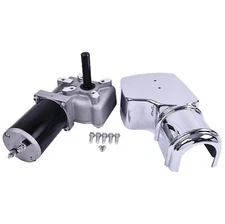 90:1 12V 0.8HP 600W 40RPM Dump Truck Roll Tarp Motor with Chrome Cover 3/4"Shaft