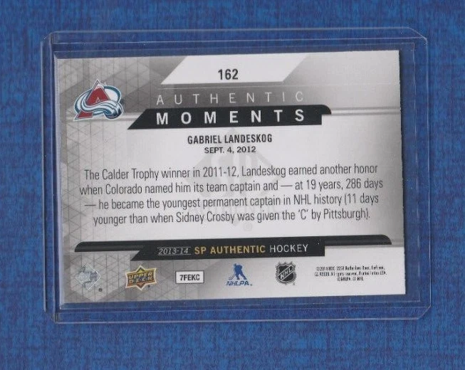 2013-14 Upper Deck SP Authentic Moments # 162 Gabriel Landeskog - Image 2 of 2