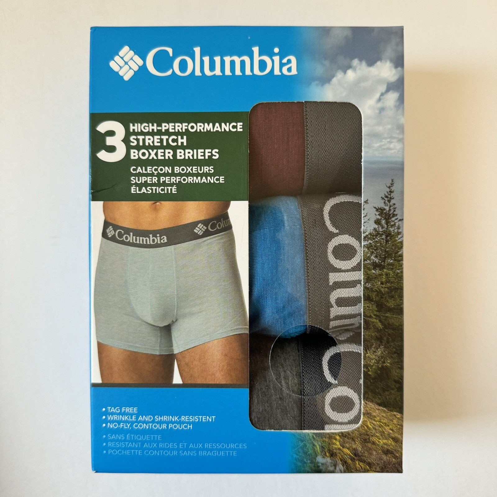Columbia Men’s HighPerformance Stretch Boxer Briefs 3Pack Size Small