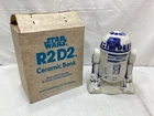 1977 Vintage Star Wars R2D2 Ceramic Coin Bank Figure Complete New Boxed Mint !