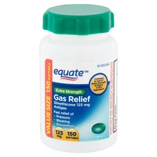 Equate Extra Strength Gas Relief Softgels Value Size, 125 mg, 150 count..+