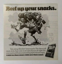 1977 Slim Jim Smoked Beef Snacks Advertisement