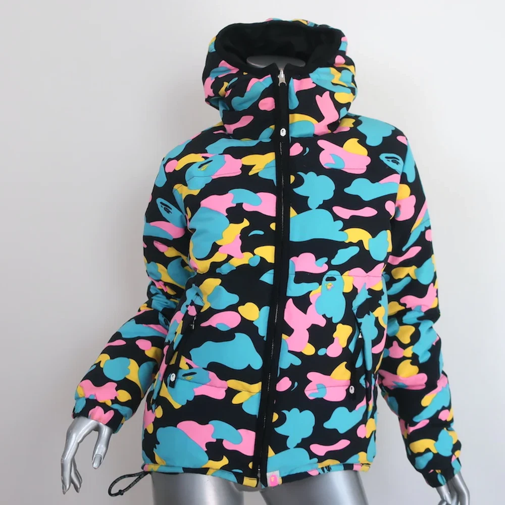 A Bathing Ape Camo Reversible Puffer Jacket Black/Multi Size Medium Hooded  Coat | eBay