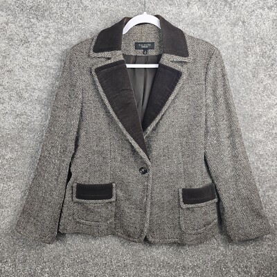 Talbot Riding Jacket Women 14 Herringbone Old Money Equestrian Quiet Luxury Wool