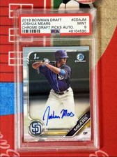 2019 Bowman Draft Chrome Pick Autographs Joshua Mears Auto PSA 9 San Diego