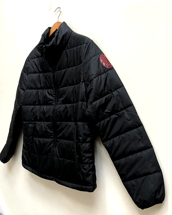 New Official AC Milan Light Weight Black Padded Football Jacket Coat Size XL eBay