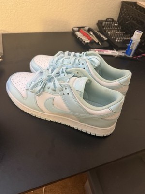 Nike Dunk Low Light Blue White Women's Athletic Lace Up Low Top Sneaker
