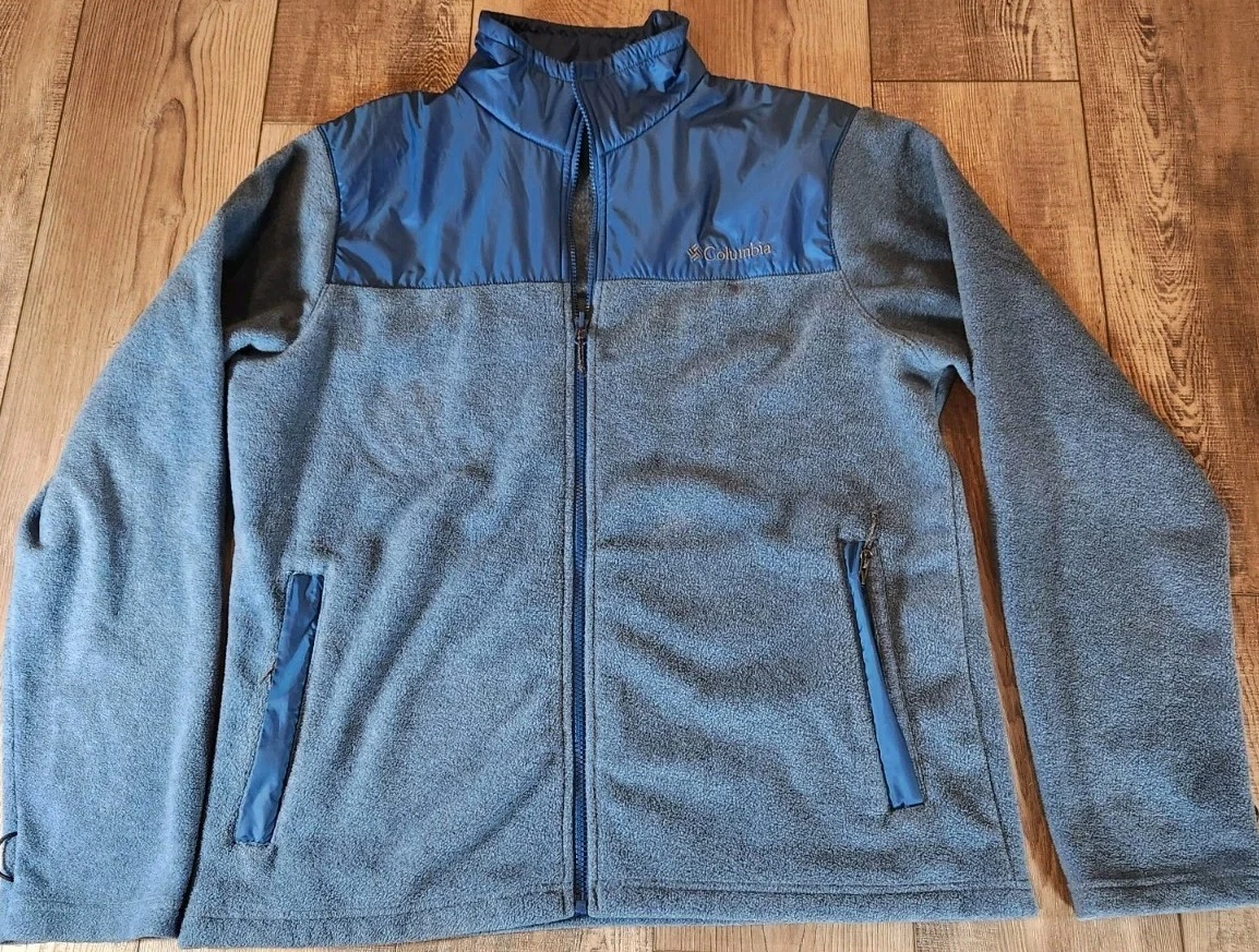 Columbia Sportswear Company Gray Soft fleece Jacket Full Zip L in Blue