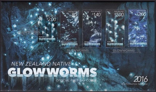 NEW ZEALAND 2016 Native Glowworms, Set of 4 on FDC