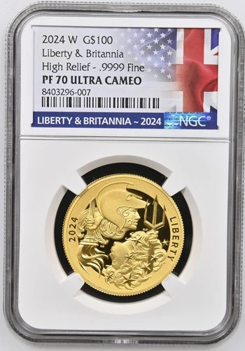 2024 NGC PF-70 UC Liberty & Britannia High Relief - .9999 Fine $100