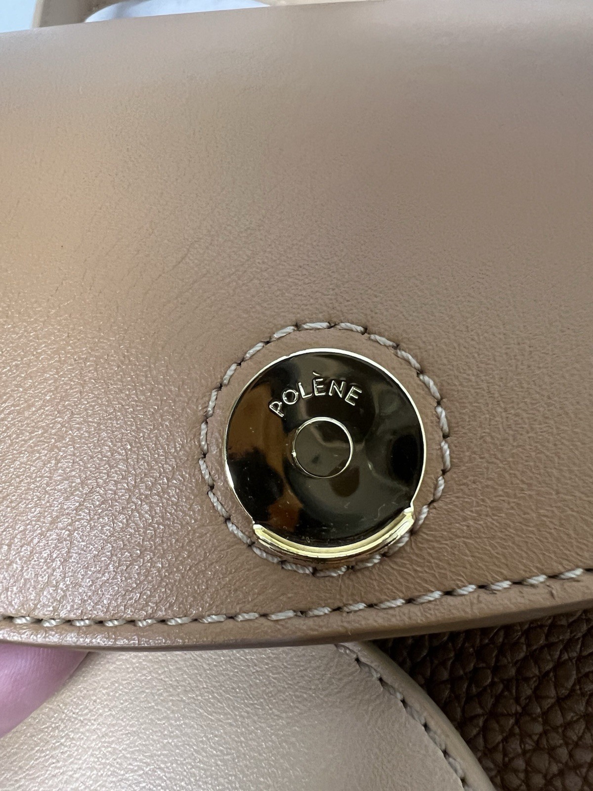 POLENE Numero Un Edition Trio Camel Flap Shoulder Bag Crossbody satchel