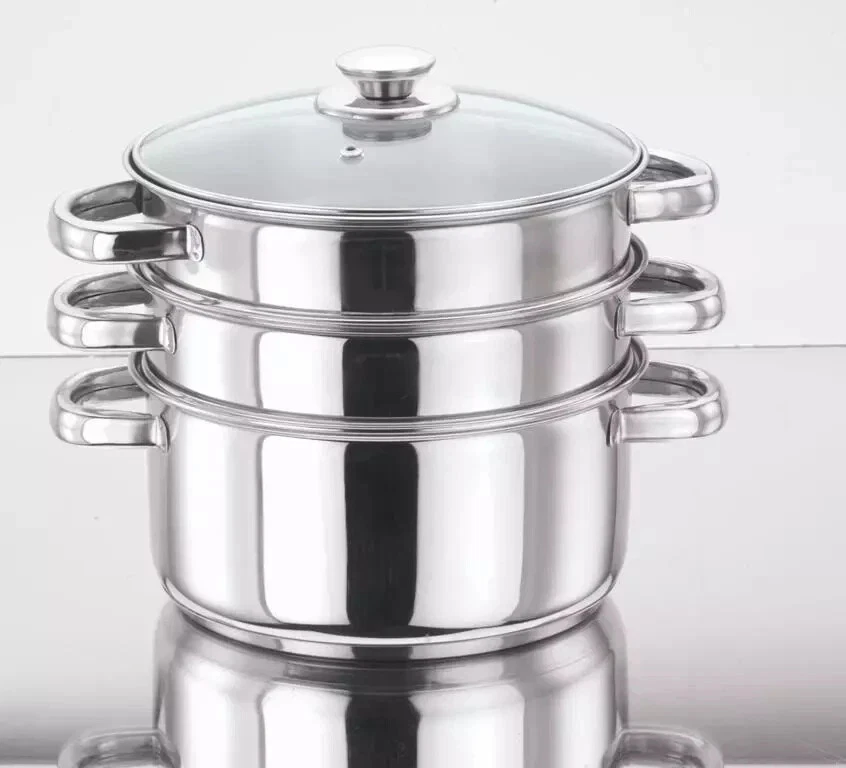 3 Tier Steamer Set Stainless Steel 20cm Premium Quality Induction Cooker Pan Set