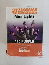 Sylvania 150 Purple Halloween Mini Lights Black Wire 32 Feet Indoor Outdoor