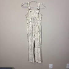 New Z Supply Cream with Black Girls Jules Dot Print Jumpsuit Size Large 12-14