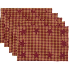 Primitive Tabletop Kitchen Star Placemat Set Of 6 Cotton Star - Placemat 12x18