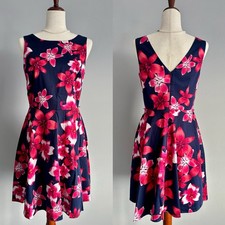 Vintage Oasis Navy Floral Sleeveless Dress