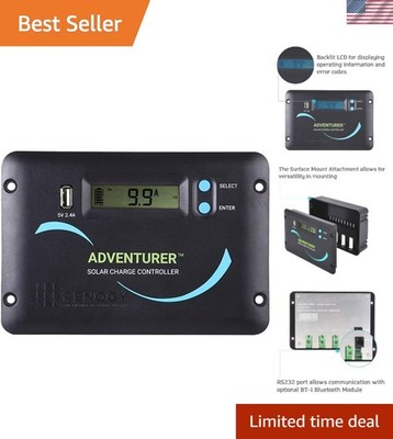 30A Solar Charge Controller with Real-Time LCD Display & Bluetooth Integration