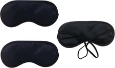 3Pcs Travel Sleep Soft Silk Eye Mask, Padded Shade Cover Blindfold for Men Women